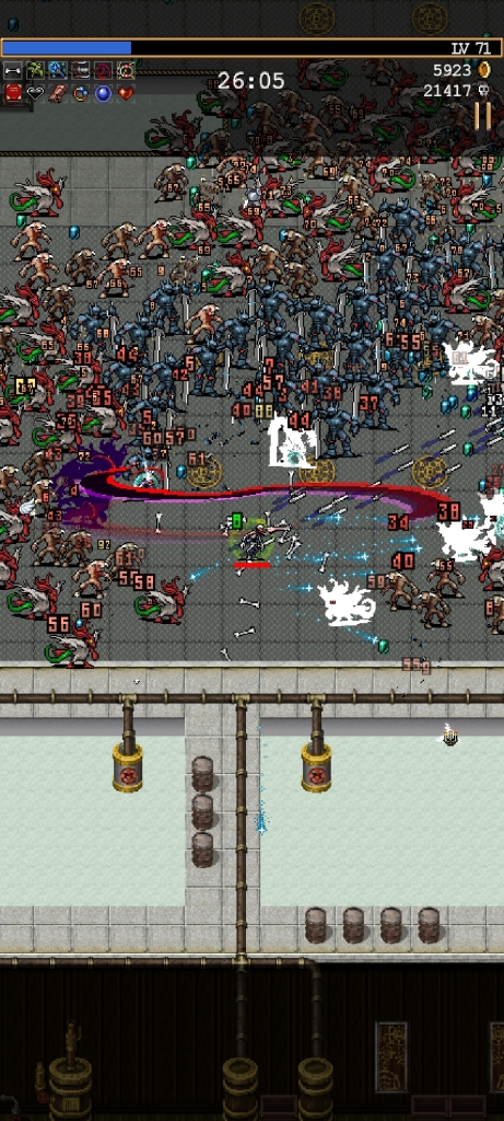 colourful bullet hell image with swarms of enemies