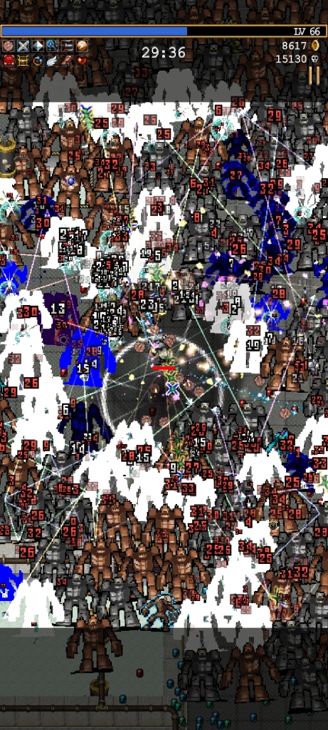 colourful bullet hell image with swarms of enemies